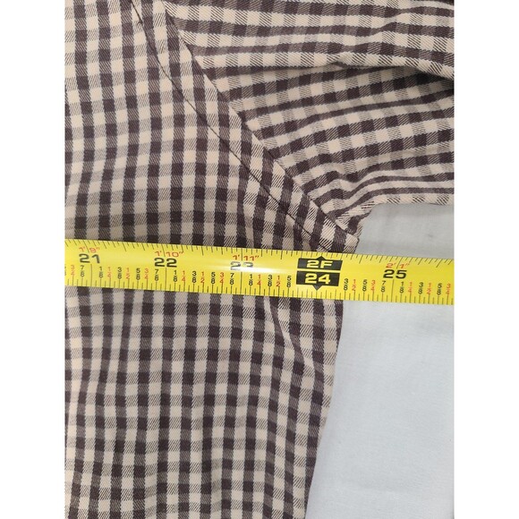 Banana Republic Mens Size L Brown Check Button Down Shirt Long Sleeve - Picture 6 of 9